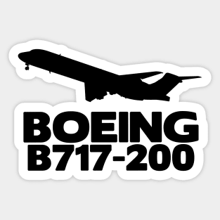 Boeing B717-200 Silhouette Print (Black) Sticker